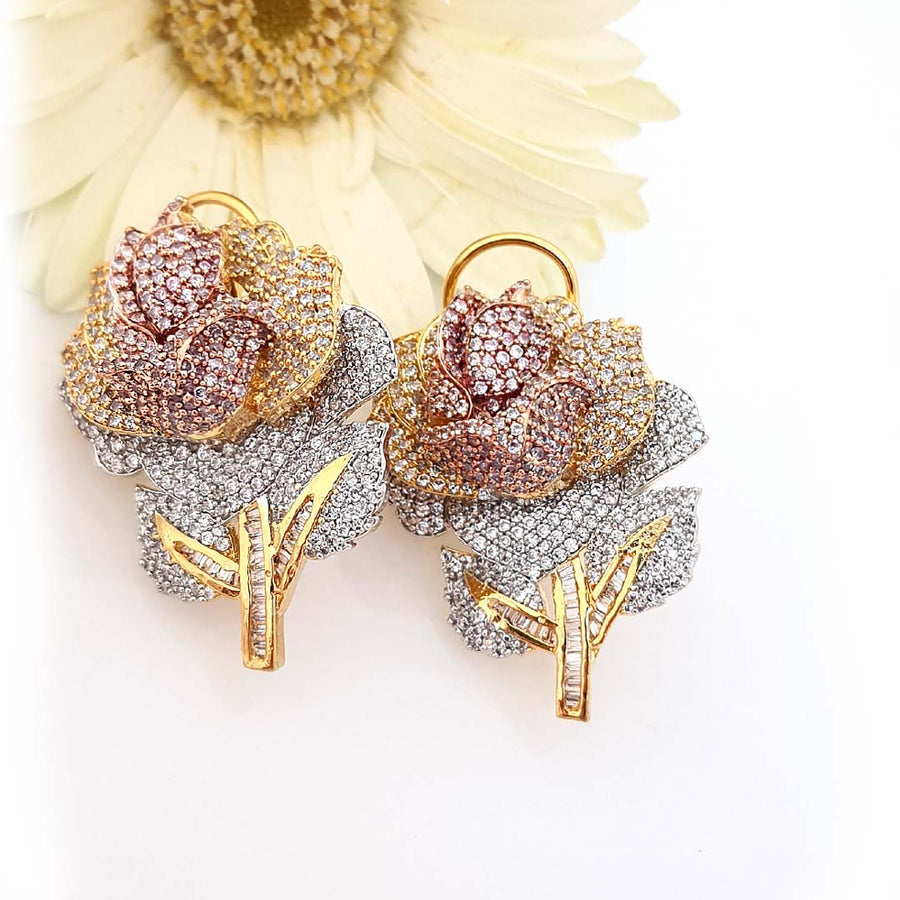 Tri-Color Flora - Adrisya - Earrings