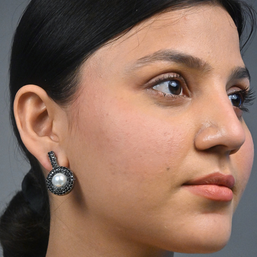 Starry Black Studs - Adrisya - Earrings