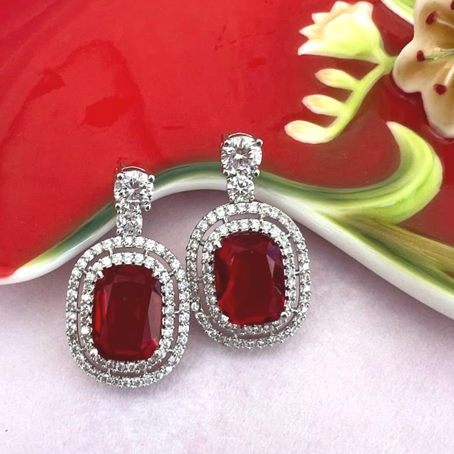 Red Sparkle Studs