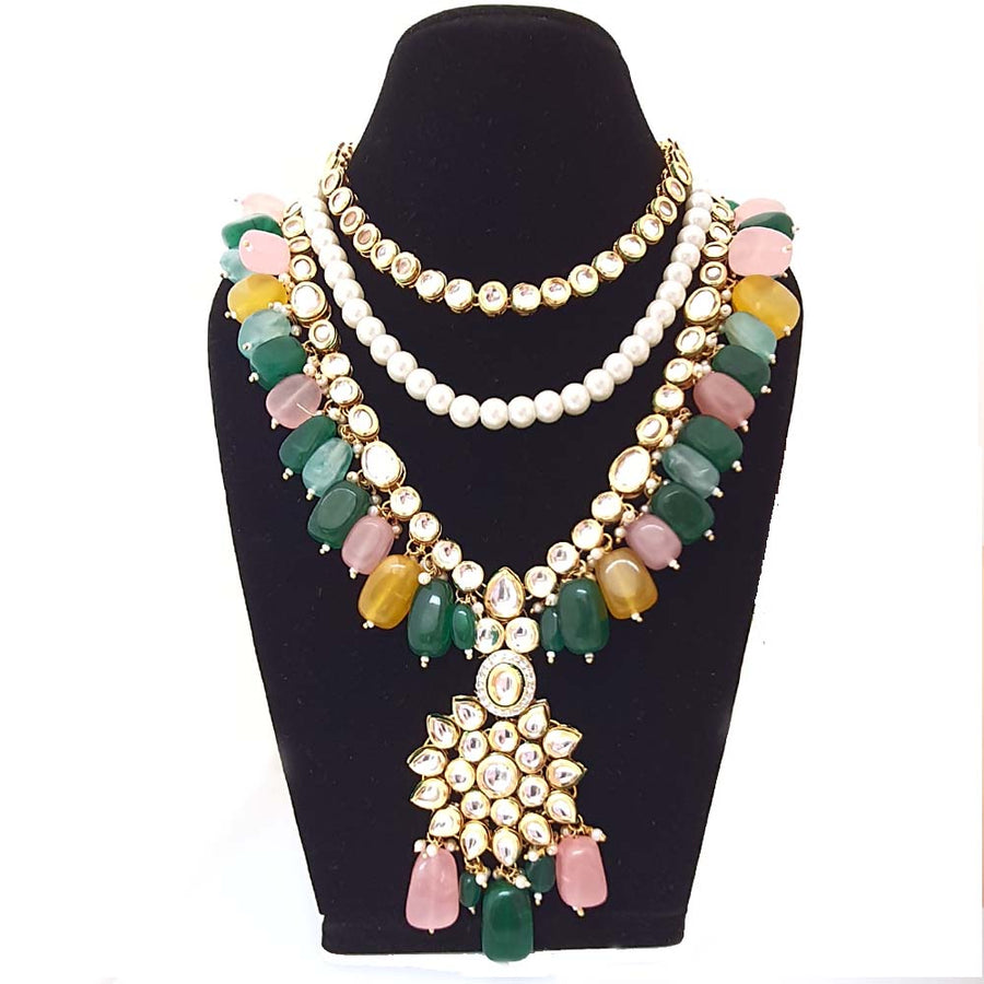 Indian Princess Kundan Necklace - Adrisya - necklaces
