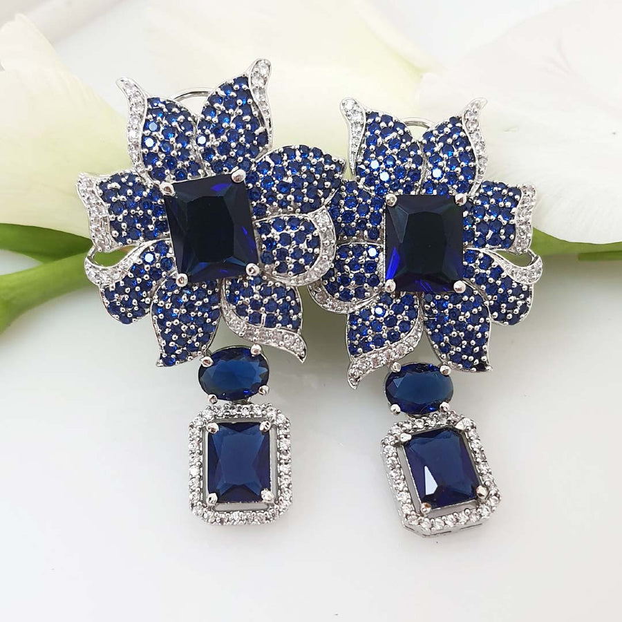 Nouveau Blue Earrings - Adrisya - Earrings