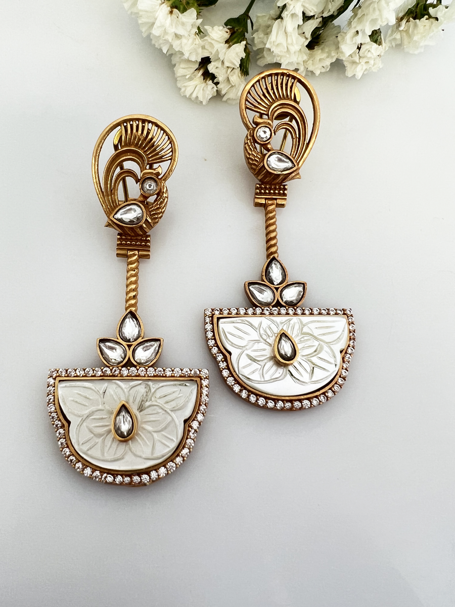 Handcrafted Kundan Earrings - Adrisya - Earrings