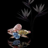 Chroma Lumière Tricolour Halo Ring - 4 ct