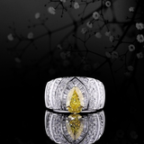 Sun-Lit Pear Halo Ring