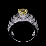 Sun-Lit Pear Halo Ring