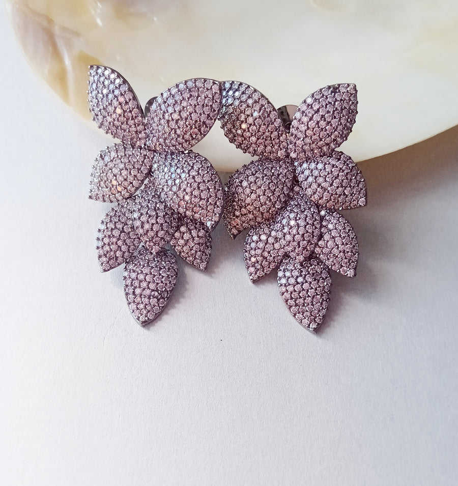 Pink Elegance Petal Earrings - Adrisya - Earrings