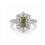 2.26 ct. Green Lab Diamond Halo Ring