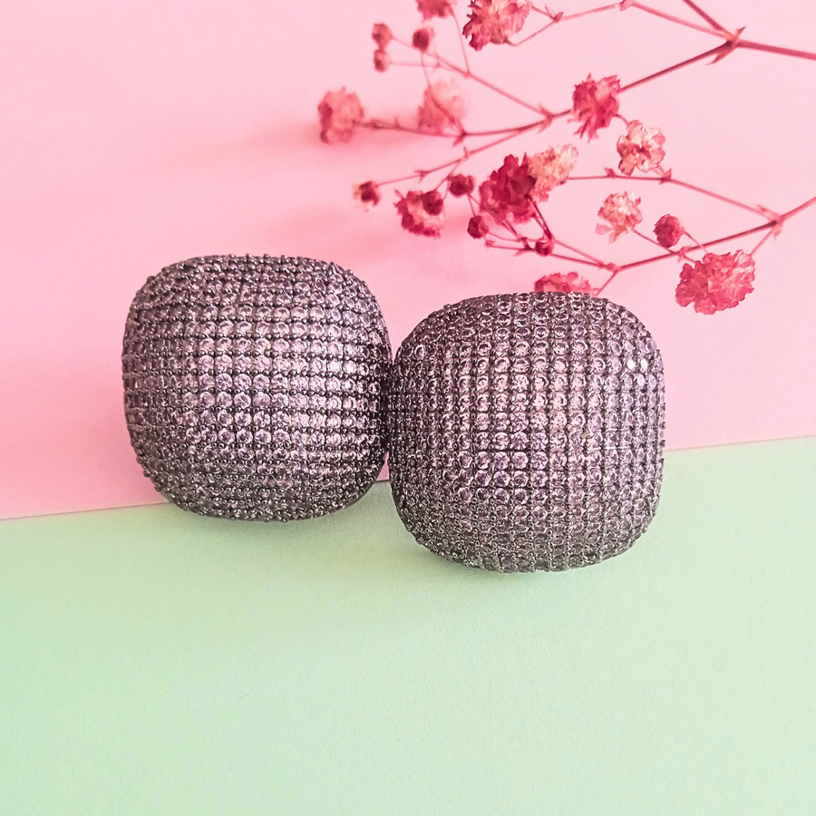 Pink Square Stud