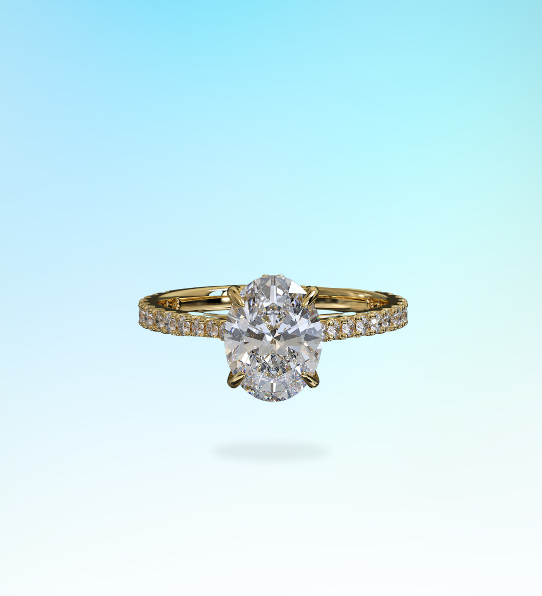 Oval Eterna Lab Diamond Ring - 3.5 Carats