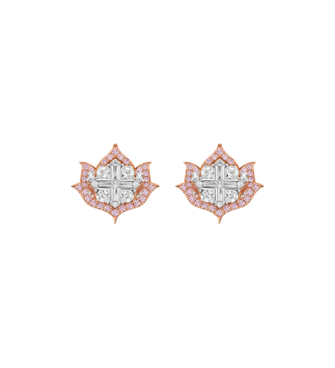 Lotus No. 04 Blush Studs flat lay on white background