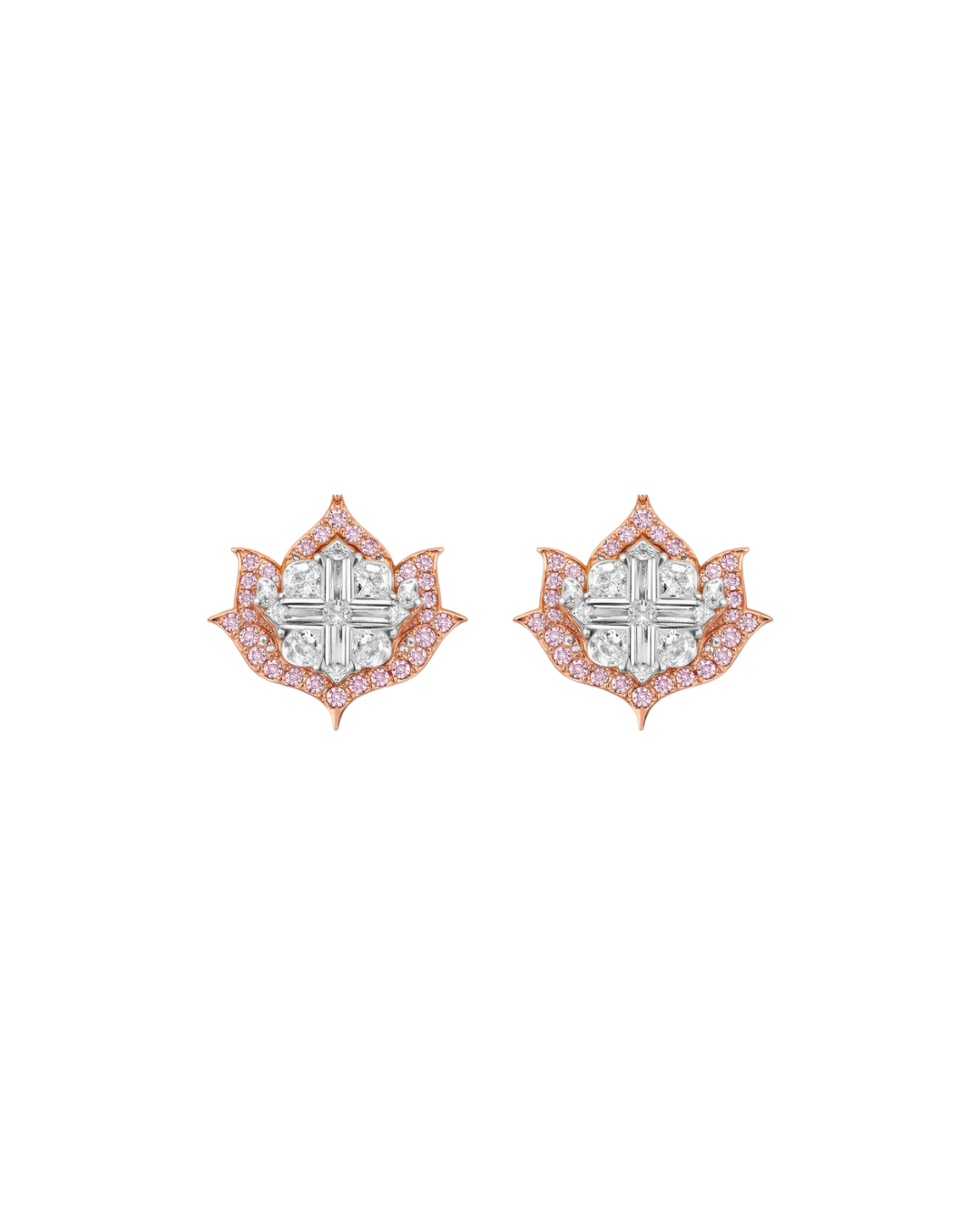 Lotus No. 04 Blush Studs flat lay on white background