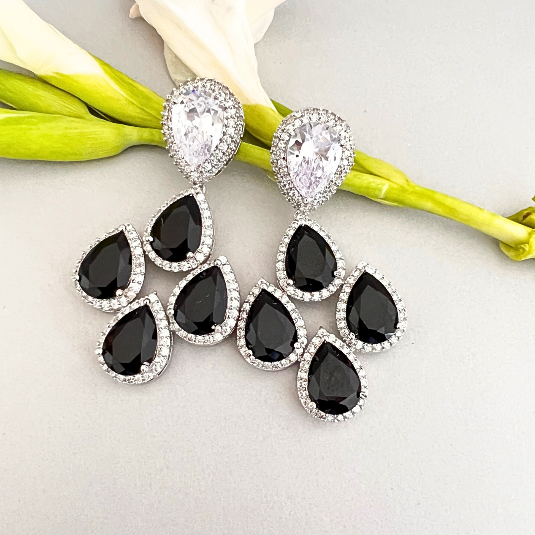 Midnight Chandelier Earrings - Adrisya - Earrings