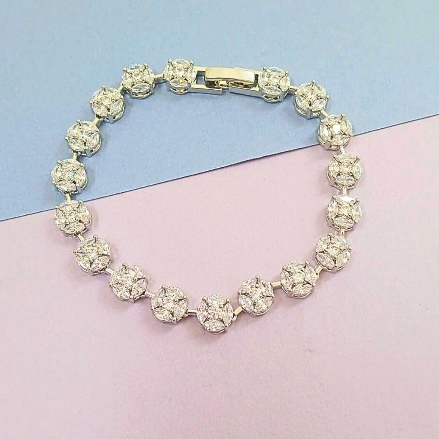 Radiant Round Rhodium Bracelet