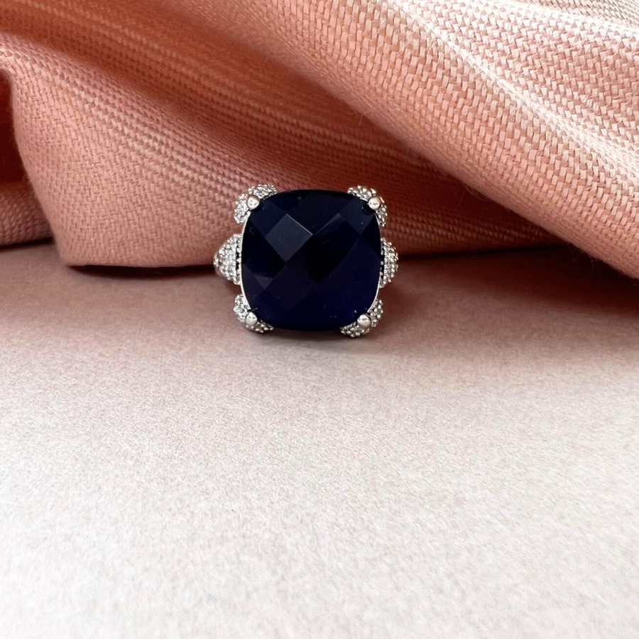 Enchanting Blue Cocktail Ring - Adrisya - Finger Ring