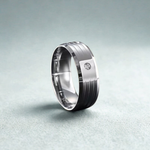 Structured Diamond Band Ring - Adrisya