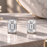 Classic Emerald Cut Lab Diamond Stud Earrings