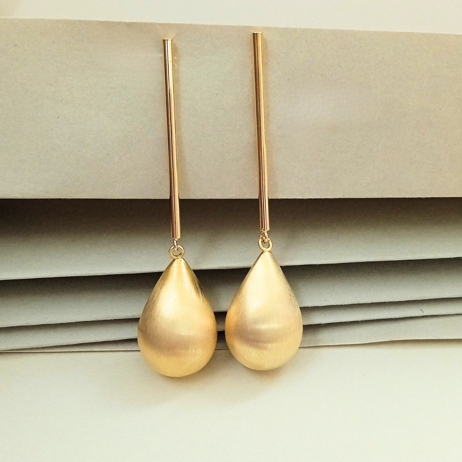 Golden Drop Line Earrings