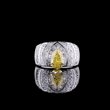 Sun-Lit Pear Halo Ring