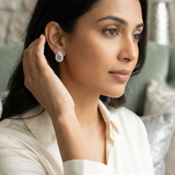 Chroma Green Halo Stud Earrings