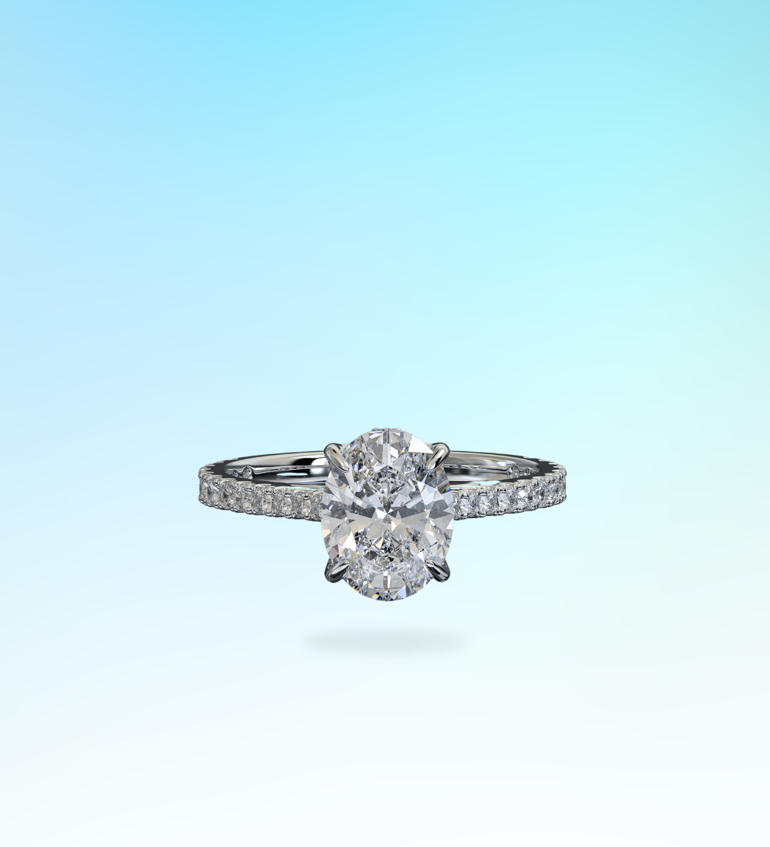 Oval Eterna Lab Diamond Ring - 3.5 Carats