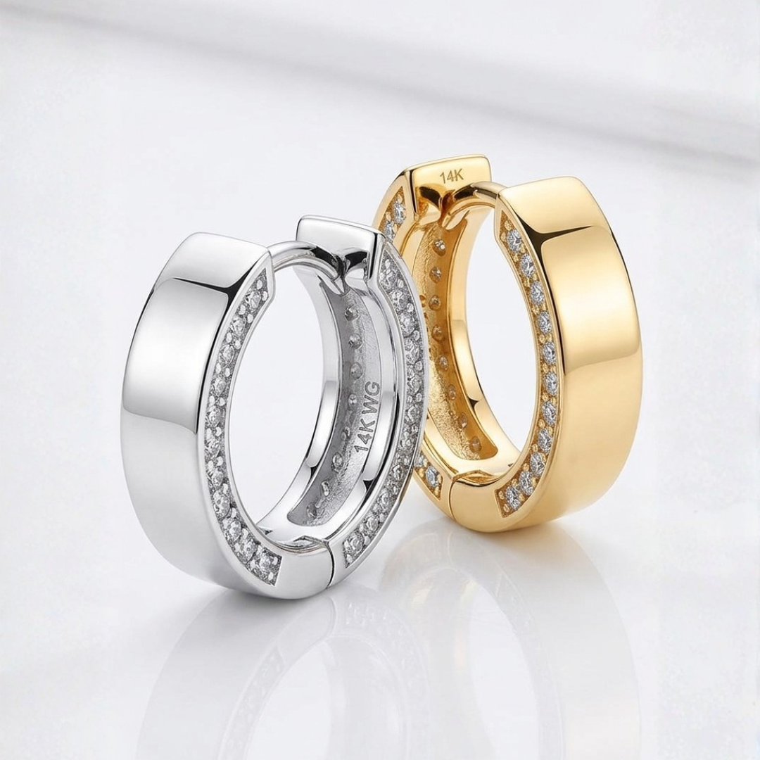 Apex Diamond Hoop – 14K Gold - Adrisya