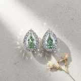 Chroma Green Halo Stud Earrings