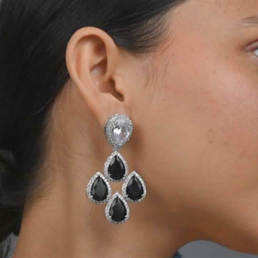 Midnight Chandelier Earrings - Adrisya - Earrings