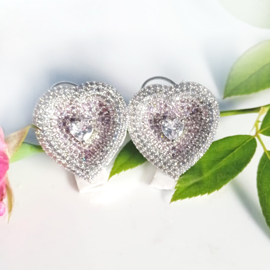Heart Baby Pink Studs - Adrisya - Earrings