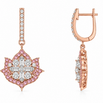 Lotus No. 04 Bracelet in Rose Gold with pink diamonds