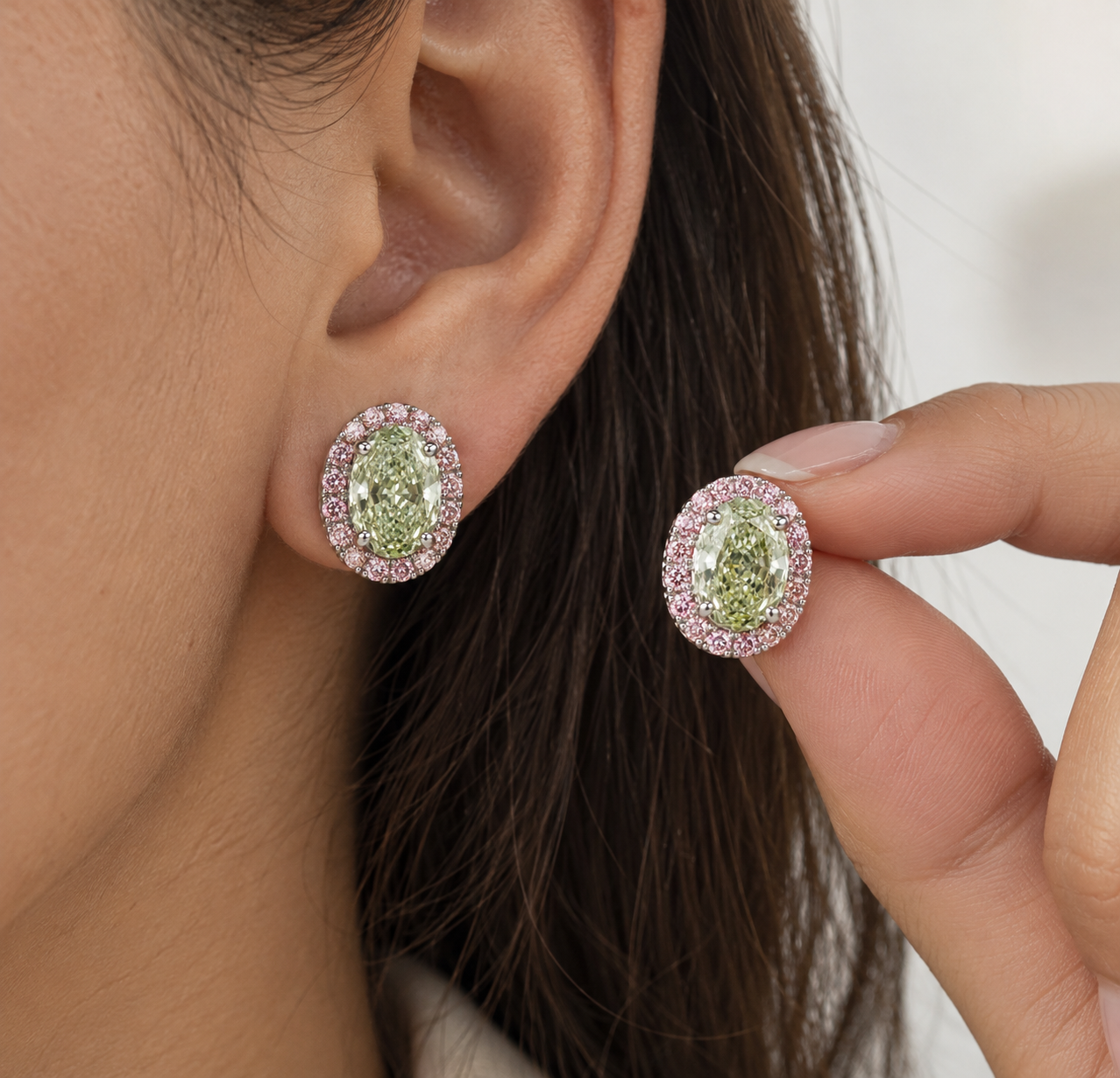 Lumière Green Lab Diamond Studs