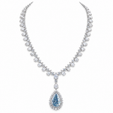 Azure Blue Lab Diamond Necklace