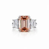 Empress Pink Emerald Lab Diamond Ring