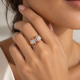 Empress Pink Emerald Lab Diamond Ring
