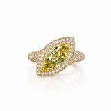 Sun-Spire Yellow Lab Diamond Engagement Ring