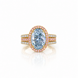 Six-Carat Sky Blue Lab Diamond Ring