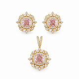 Pink Cushion Lab Diamond Set