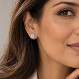 Classic Emerald Cut Lab Diamond Stud Earrings