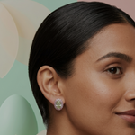 Lumière Green Halo Studs - Adrisya