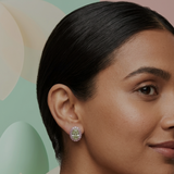Lumière Green Halo Studs - Adrisya