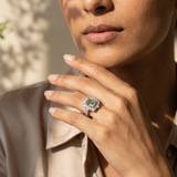 2.26 ct. Green Lab Diamond Halo Ring