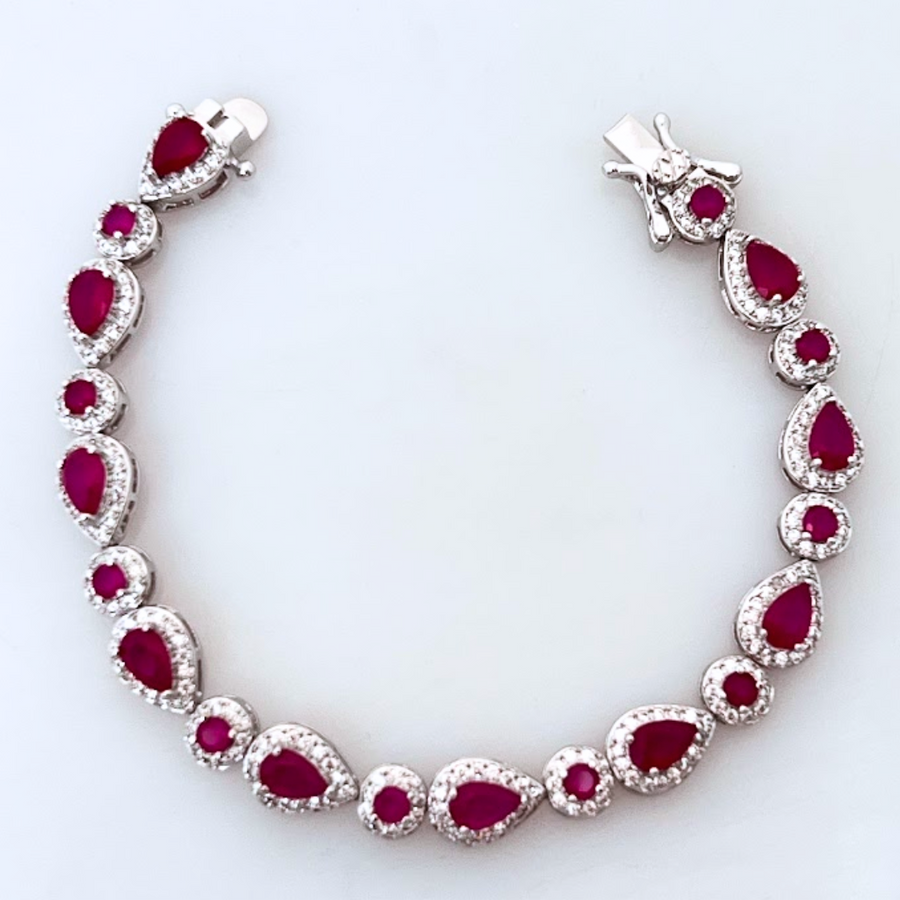 Stunning Red Tennis Bracelet - Adrisya - bangles & bracelets