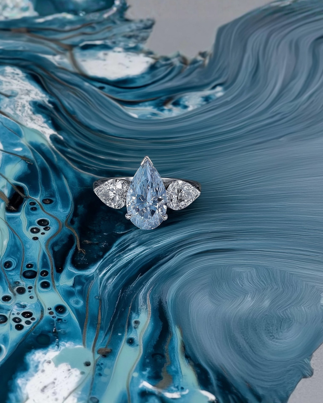 Azure Pear Ring - Adrisya