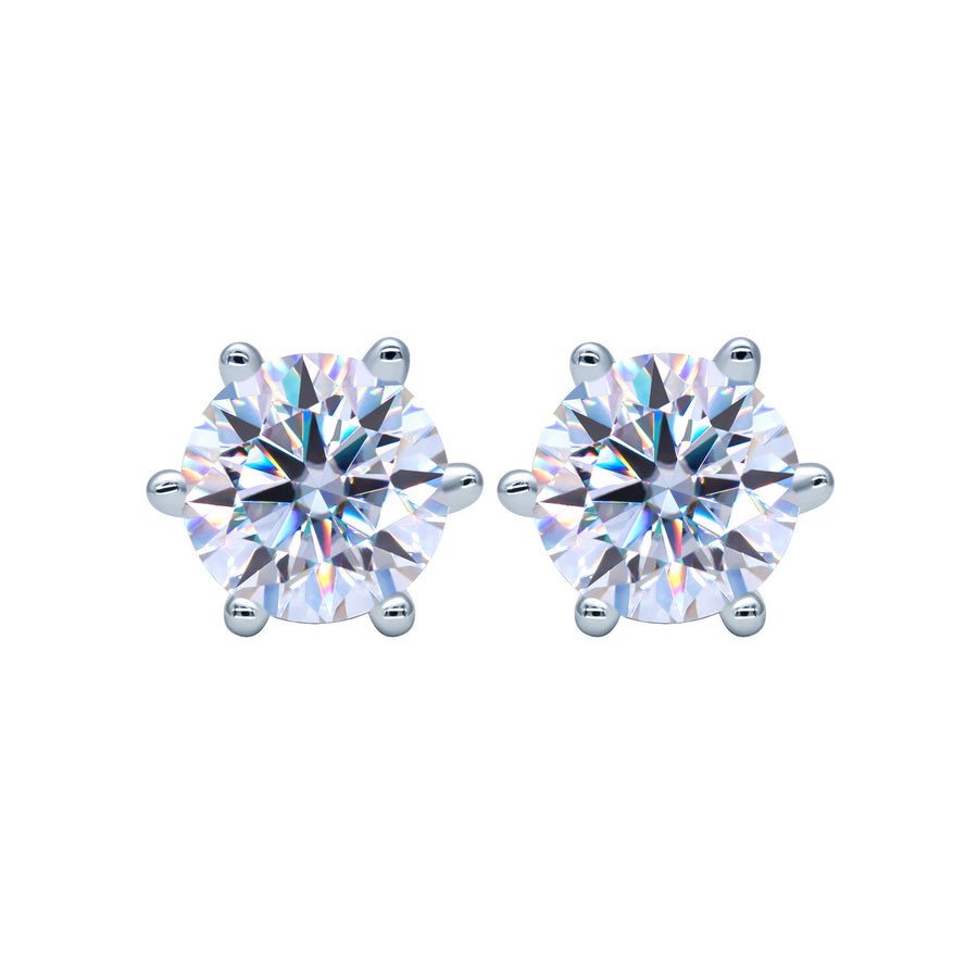 Radiant Solitaire: Two-Carat Carbon Diamond Earring - Adrisya - Earrings