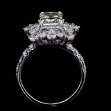 2.26 ct. Green Lab Diamond Halo Ring