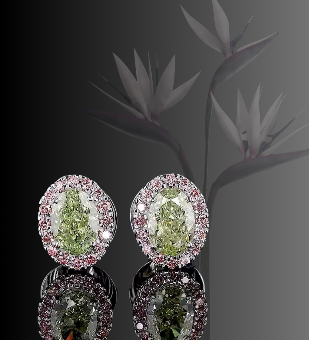 Lumière Green Halo Studs - Adrisya