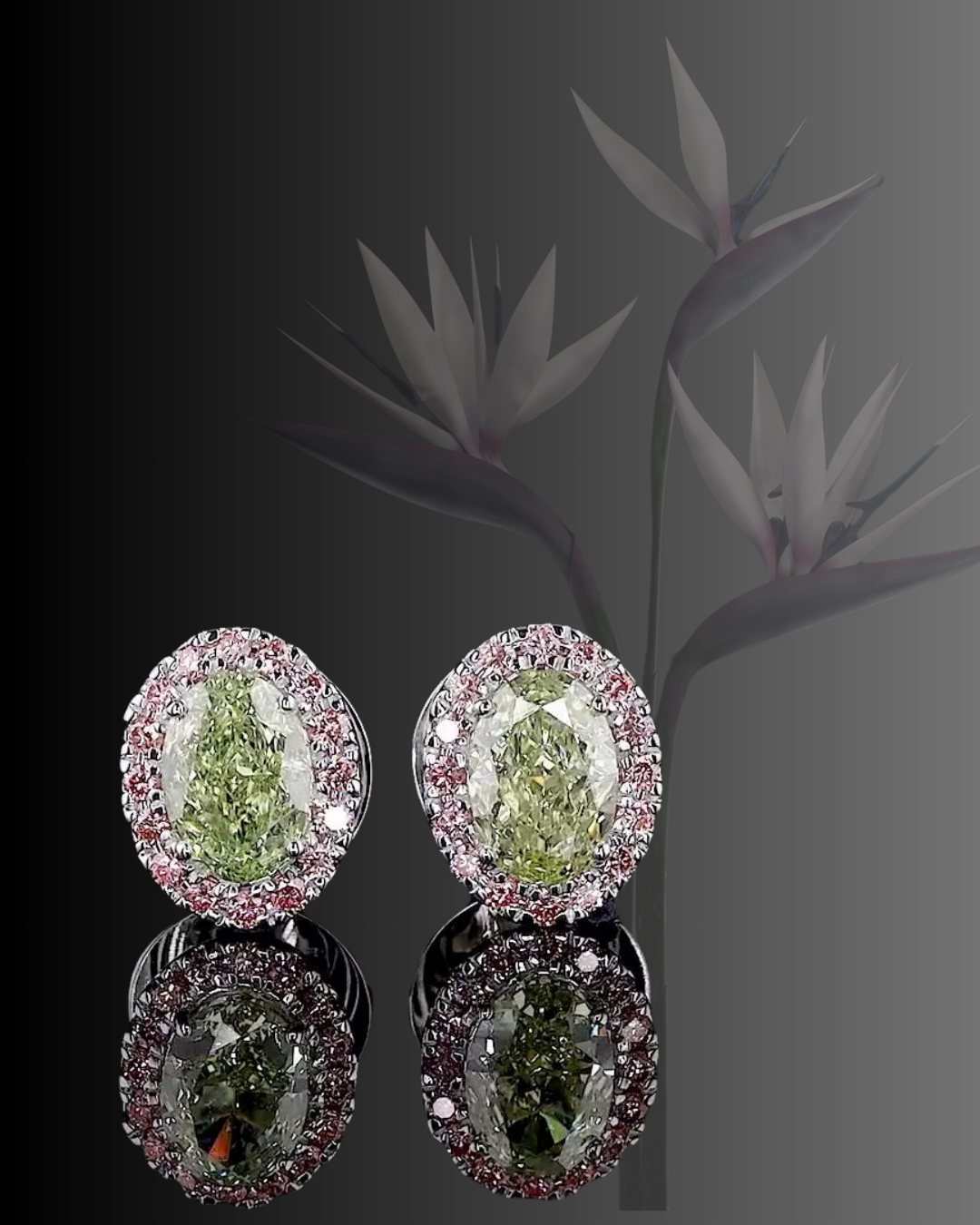 Lumière Green Halo Studs - Adrisya