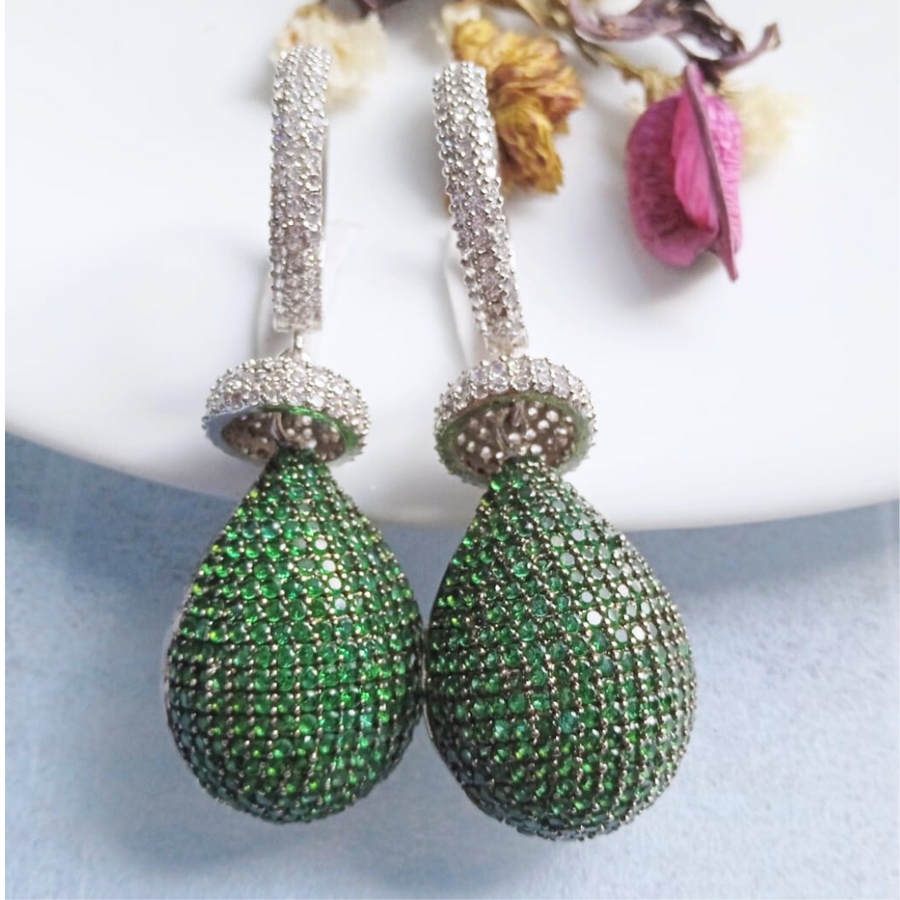 Disco Green Earrings - Adrisya - Earrings