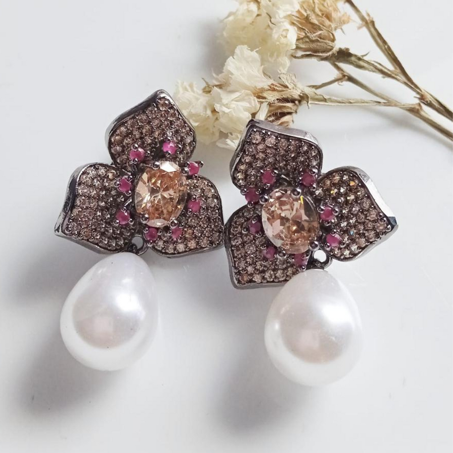 Gorgeous Flower Earrings - Adrisya - Earrings