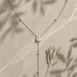 Chroma Pear Solitaire Chain Necklace