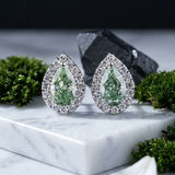Chroma Green Halo Stud Earrings